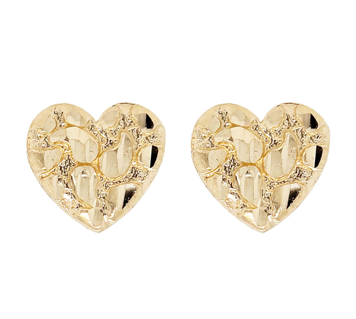 Heart shaped nugget earrings 14kt Gold