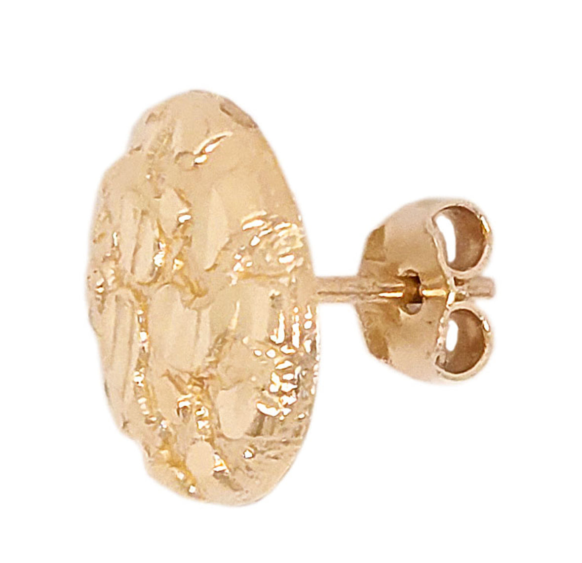 Round Nugget Earring 14kt Gold