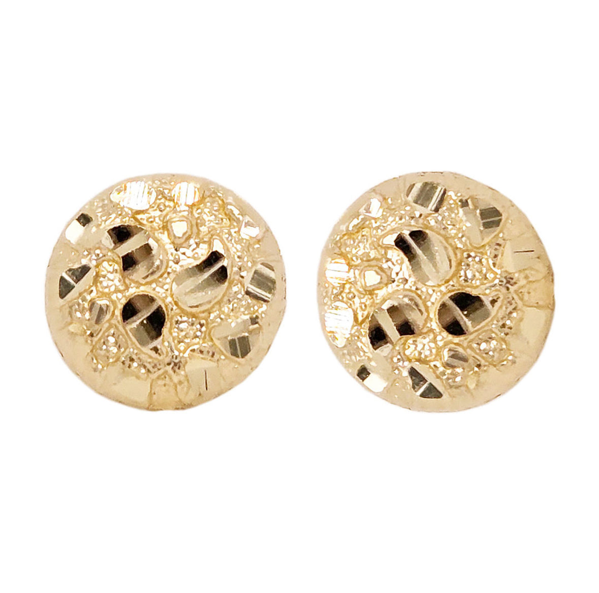 Round Nugget Earring 14kt Gold