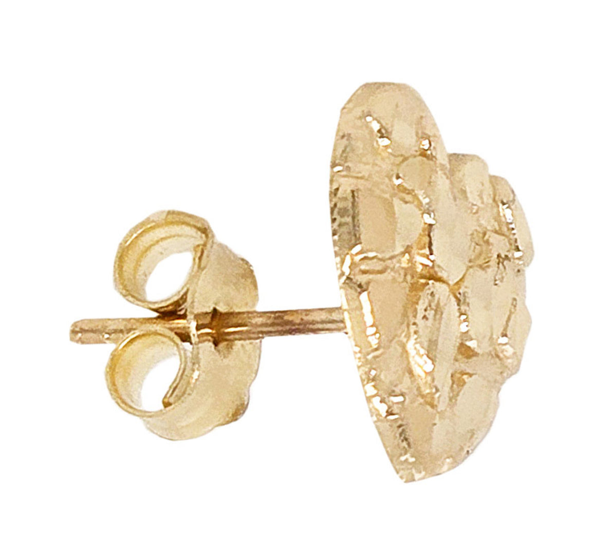 Heart shaped nugget earrings 14kt Gold