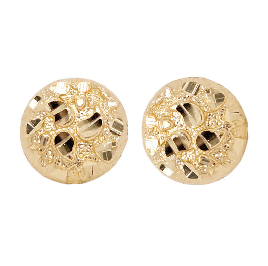 Round Nugget Earring 14kt Gold